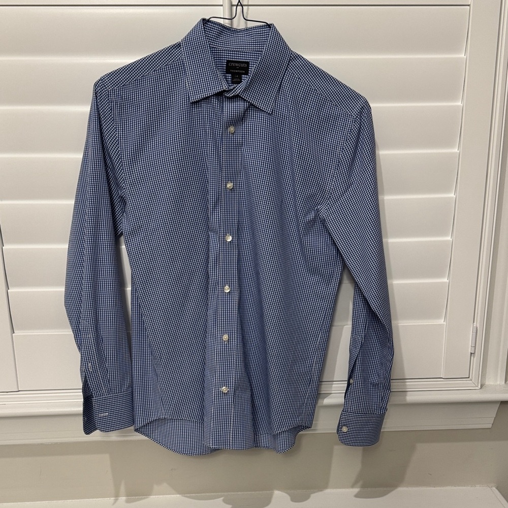 Crewcuts Blue Gingham Button-Down Shirt